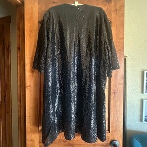 Boohoo Black Sequin T-Shirt Dress | Size 22 | NWOT